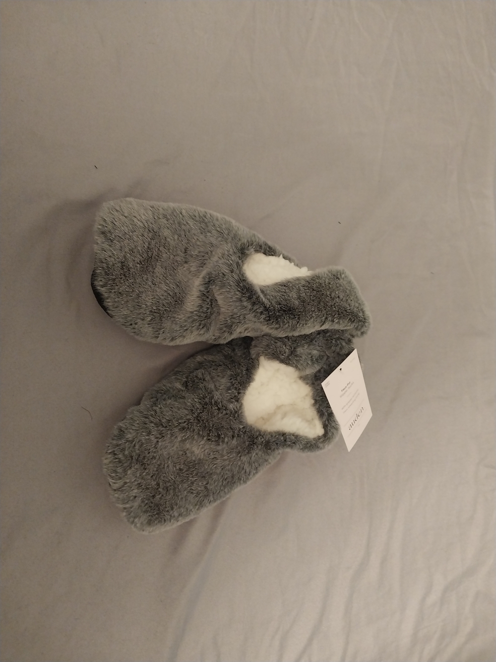 Faux-Fur Auden Slipper Socks With Gripper Bottoms. #095